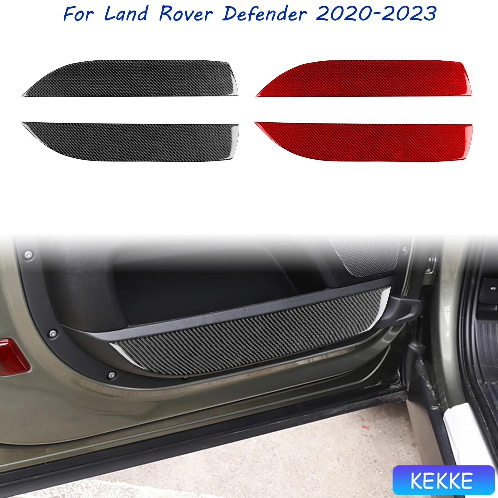 

For Land Rover Defender 2020-2023 Carbon Fiber Door Armrest Storage Cover Car Interior Decoration Accessories Stickers Auto Trim