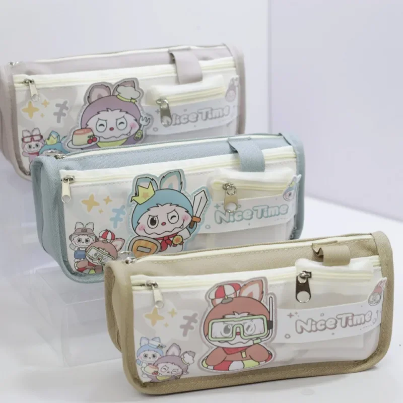 Hot selling Simple Cute Cartoon Large Capacity Wear resistant Multi functional Pen Box Student Stationery Storage Box