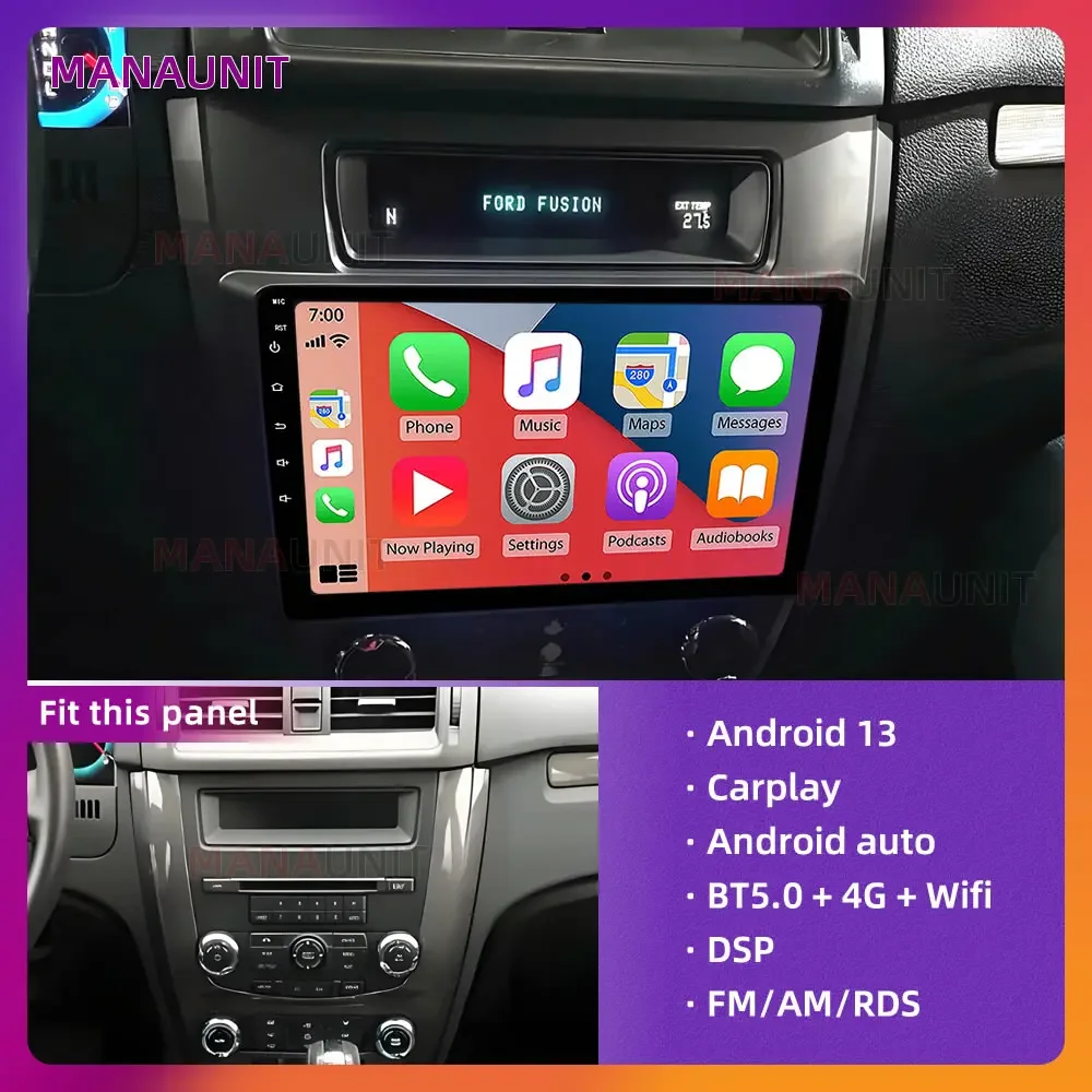 Auto-Player für Ford Fusion Sel 2013-2019 Multimedia,Carplay,Android Auto,Radio,Navigation,GPS,Stereo,Head Unit,Smart Voice,DVD