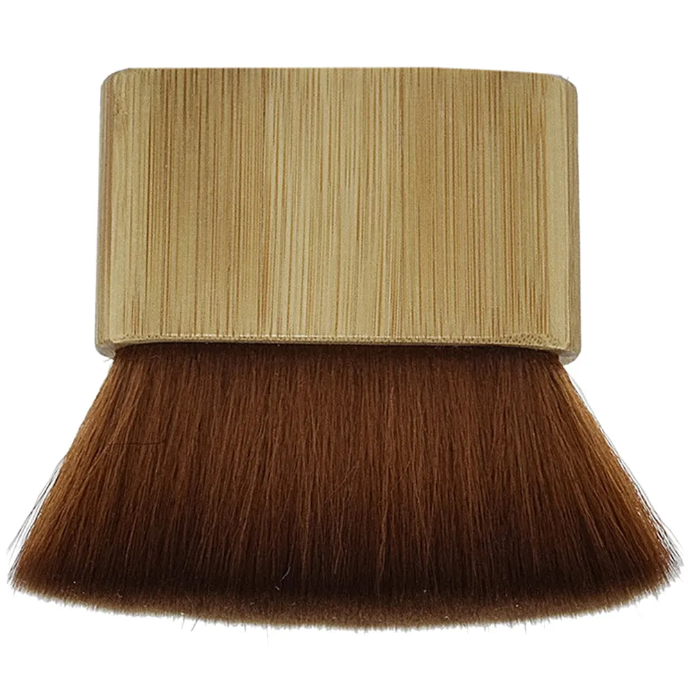 Large Wooden Base Neck Duster Brush Nylon Hair Salon Tool for Broken Hair Removal After Cutting Fine Crafted Lint Free Easy