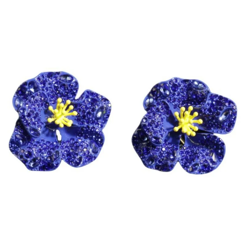 

Retro Palace Style Camellia Flower Full of Rhinestone Stud Earrings Light Luxury Niche Line Sense Flower Earrings for Women Gift