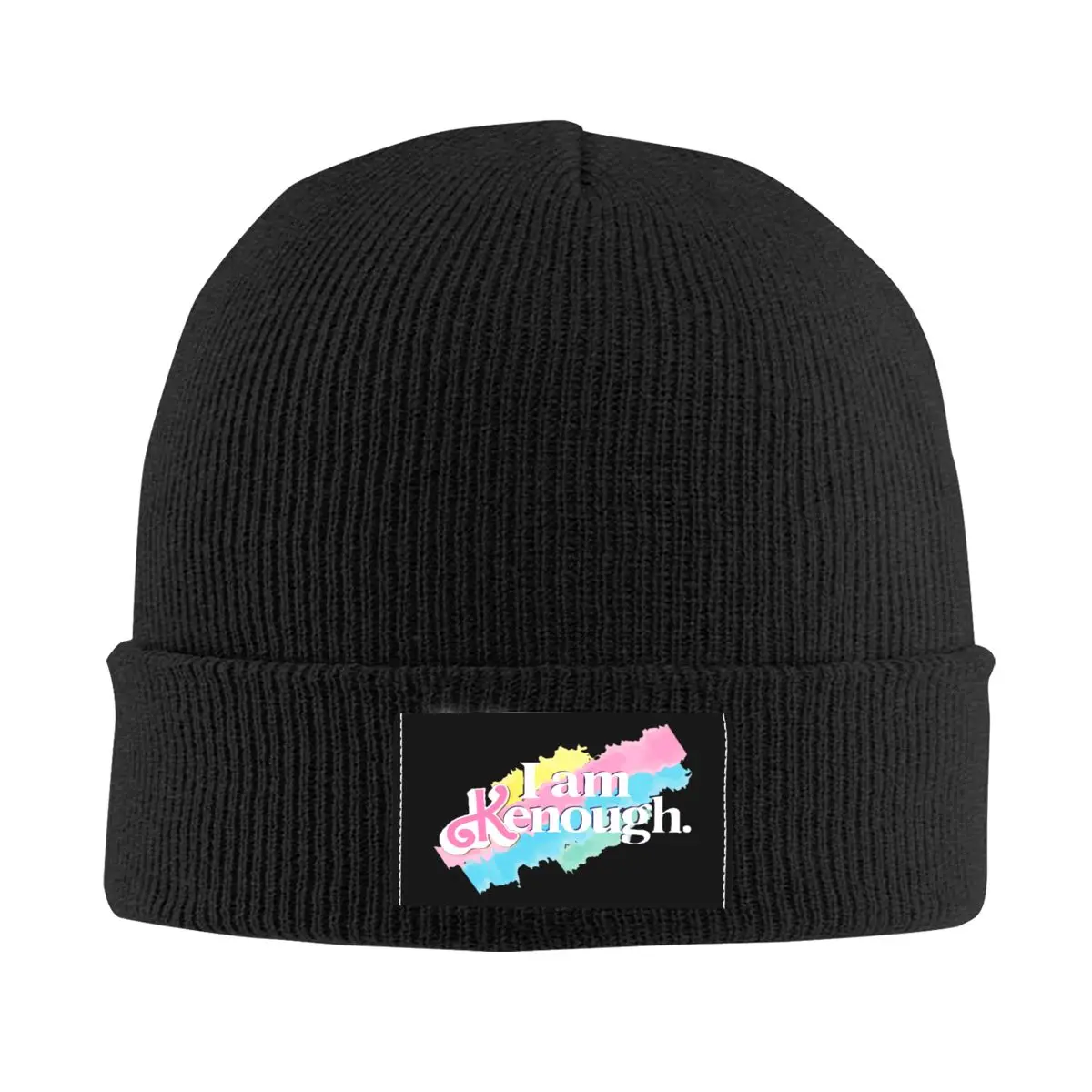 I Am Kenough Rainbow Knit Cuff Beanie For Unisex Ryan Gosling Winter Warm Knitted Caps