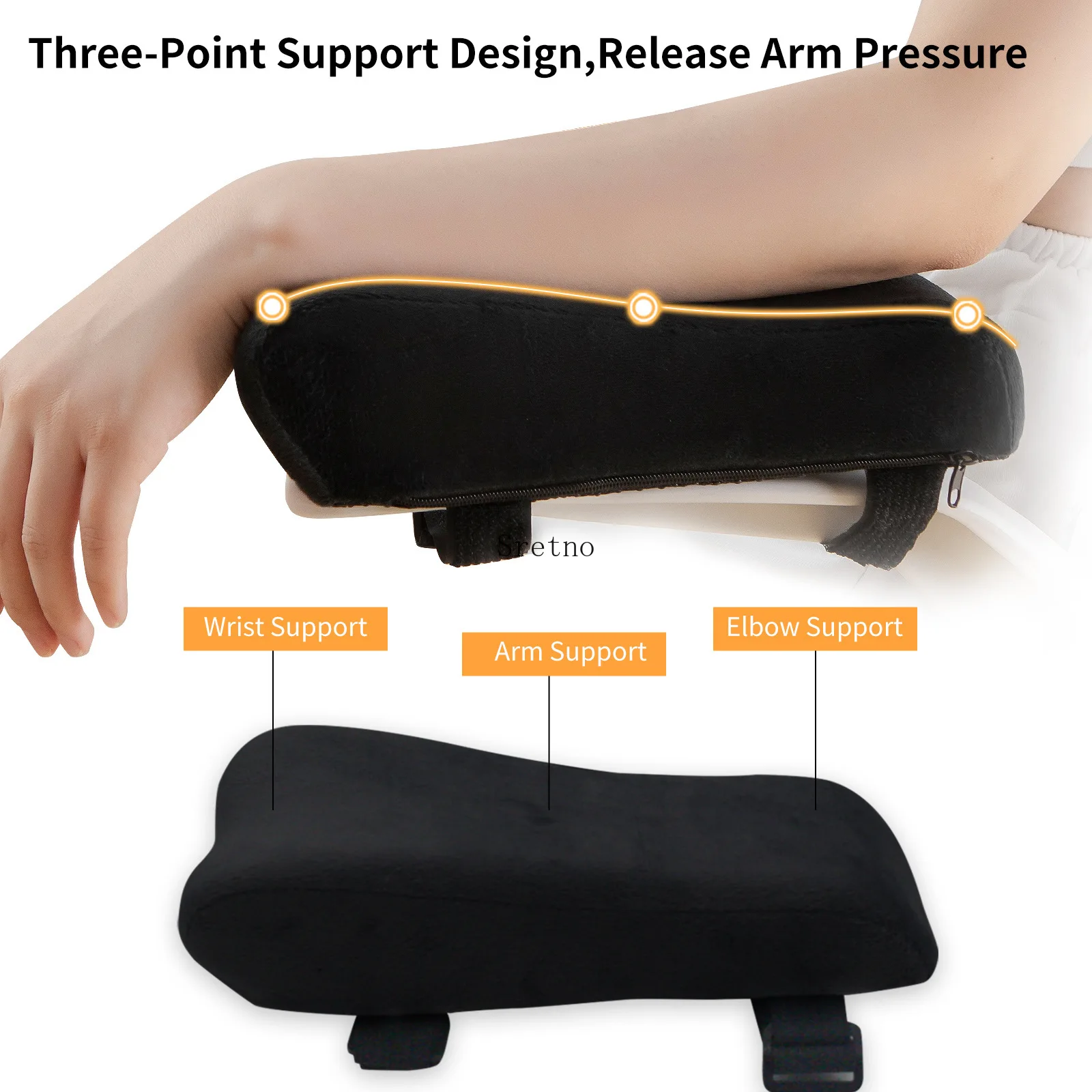 

SRETNO Sponge Armrest Pad Office Gaming Mobile Game Elbow Pad Memory Foam Cushion Core E-sports Chair Armrest Pillow cojines