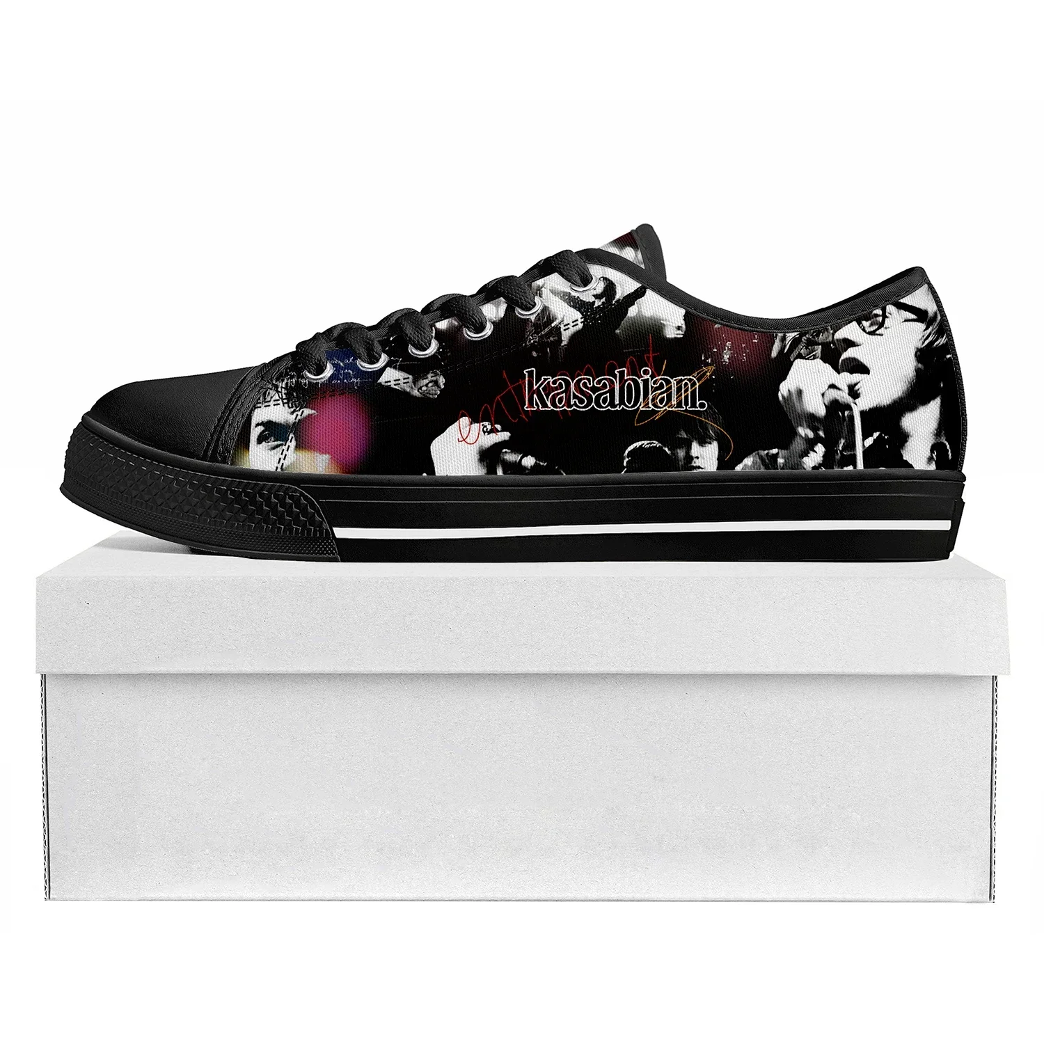 

Кроссовки Kasabian Rock Band с низким верхом для женщин, мужчин и подростков, высококачественные повседневные кеды из канваса, обувь на заказ, индивидуальный дизайн, сделай сам
