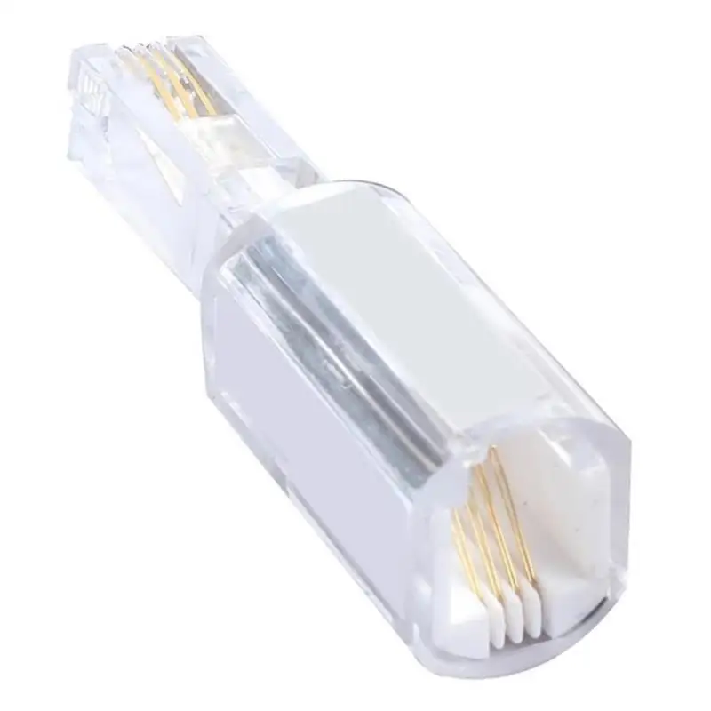31BA Rotating Phone Cord Link for Matching RJ9 4P4C Handset Ends to Help Reduce Cord Pulling, Twists, and Tangles During Calls