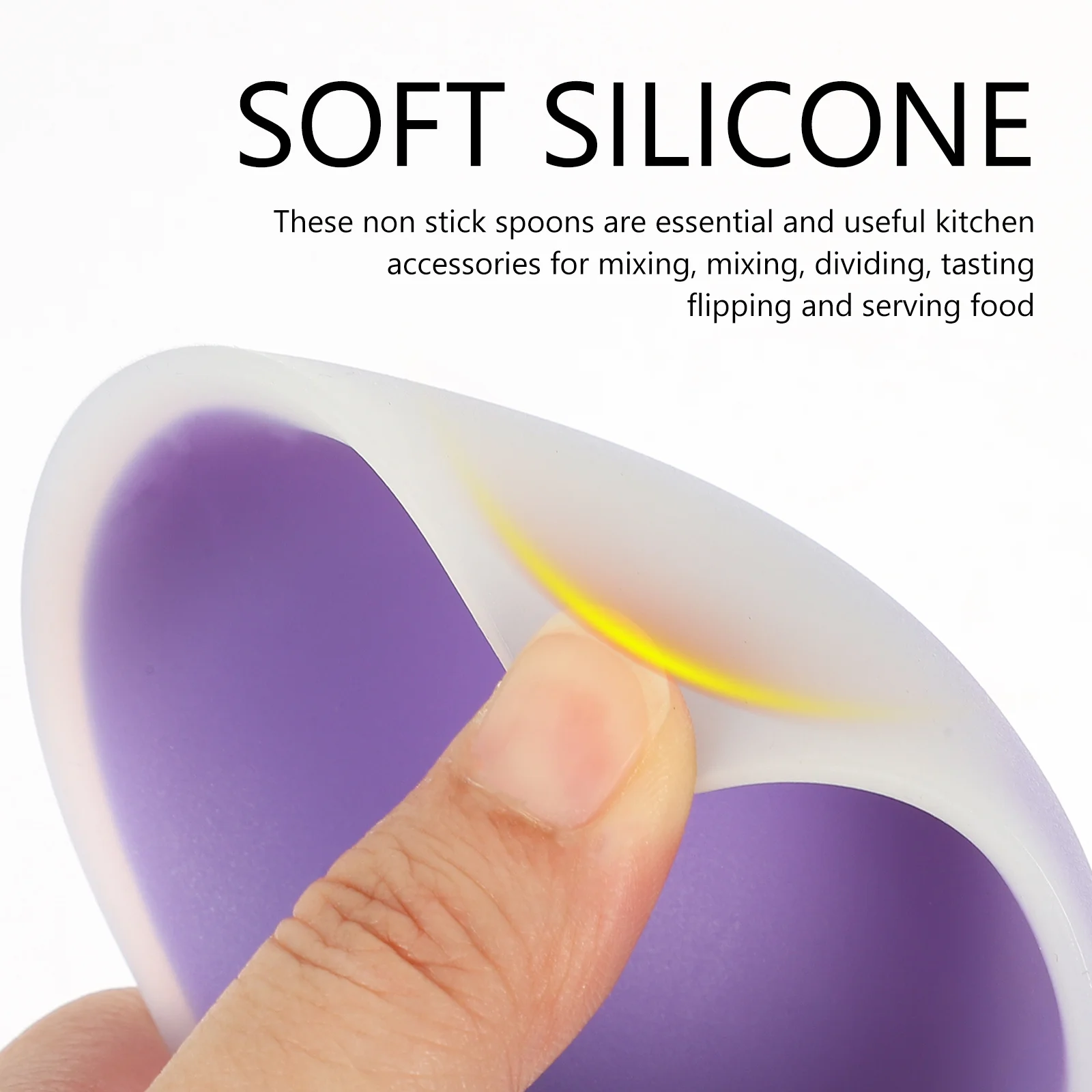 

2Pcs Household Silicone Soup Spoon Set Multi-Function Kitchen Ladles Cooking Tools Convenient for Home Restaurant Hotel