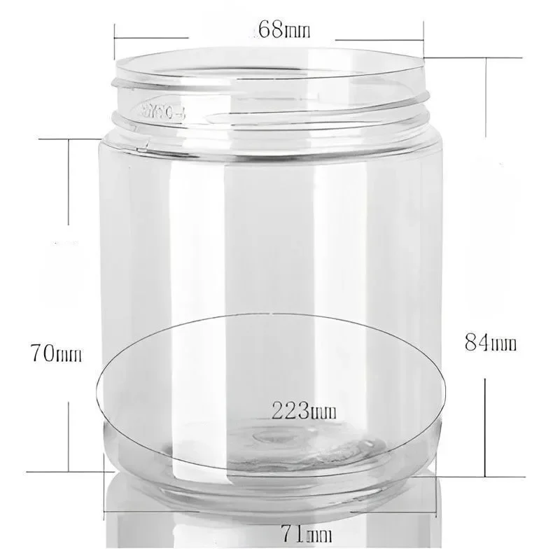 24Pcs 250ml Storage Jars with Lids Clear Round Canister Empty Plastic Cosmetic Jar Food Storage Containers Travel Kitchen Supply