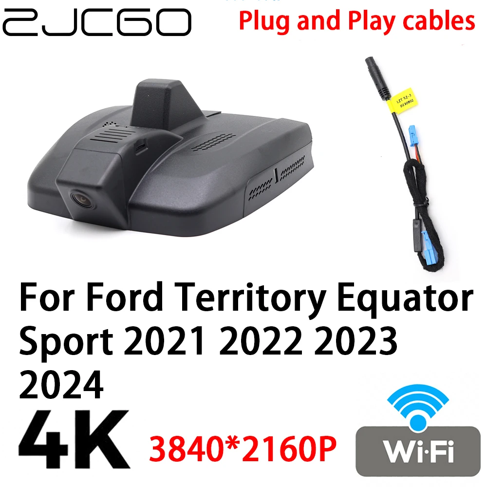 

ZJCGO 4K 2160P Car DVR Dash Cam Camera Video Recorder Plug and Play for Ford Territory Equator Sport 2021 2022 2023 2024