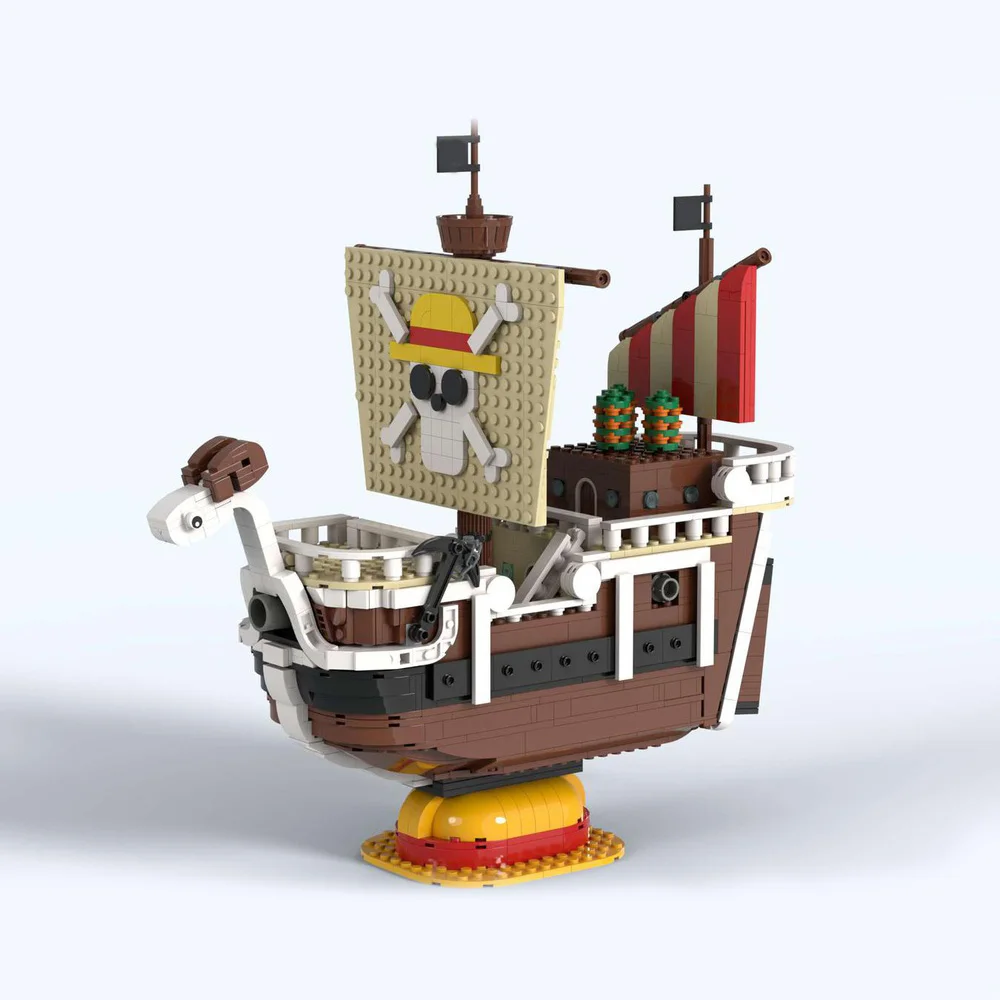 MOC Merry Light and Fast Sailing Boat Building Block Kit Maritime Adventures Anime Pirate Ship Model Toys for Kids