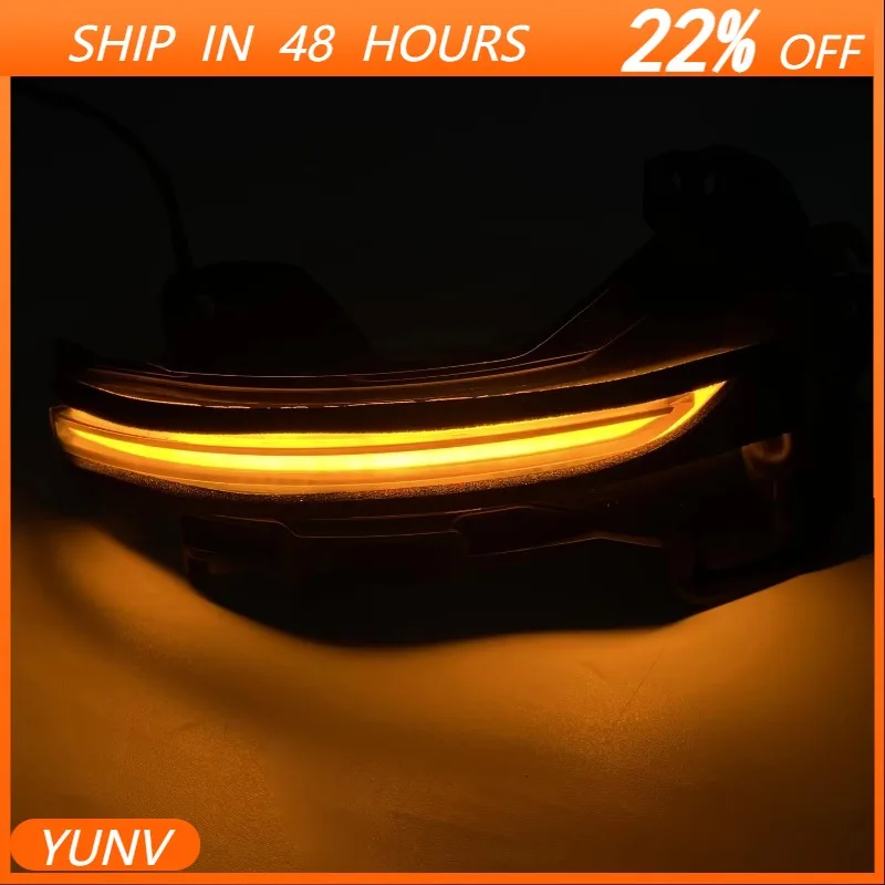 YUNV 2Pcs Dynamic Indicator Blinker For Honda CR-V CRV 2017-2024 Smoked Black LED Turn Signal Light Side Mirror Indicator Sequen