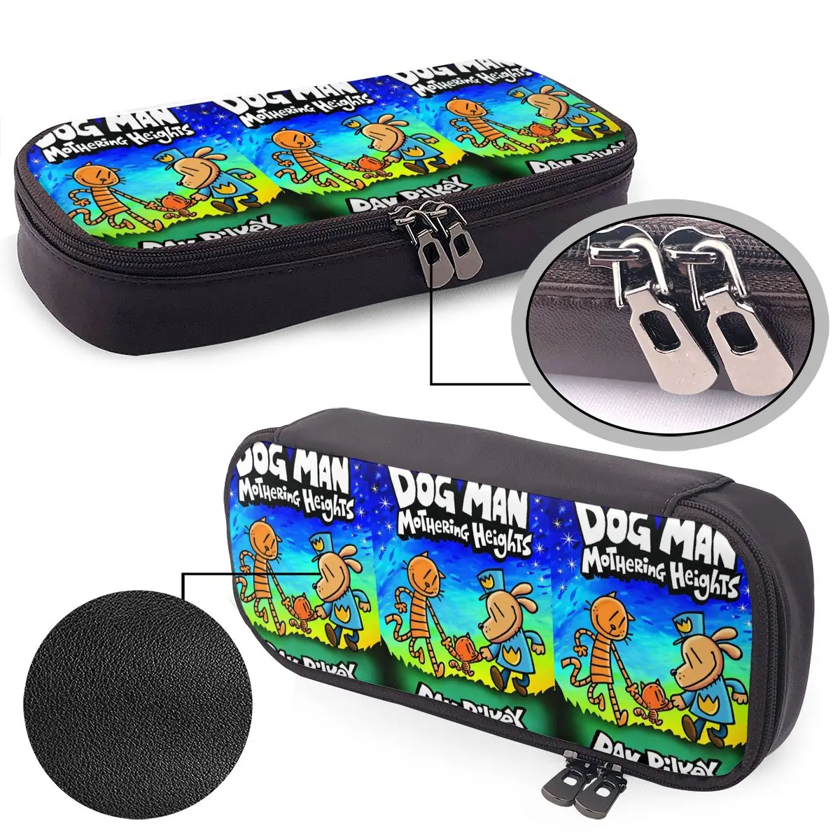 Dog Man Dogman Movie 2025 Comic Leather Pencil Case for Kids Gifts Pen Box Pencil Bag Stationery Supplies