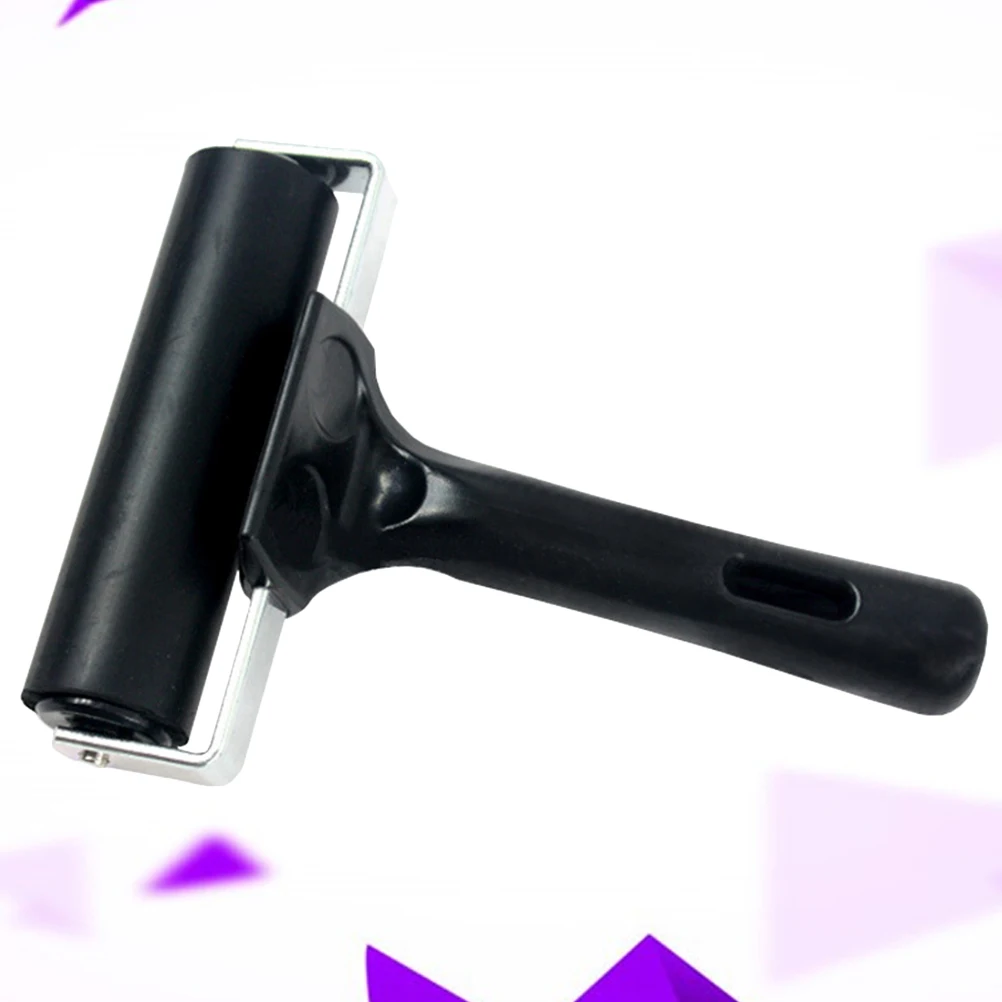 

2 Pcs Rubber Rollers Printing Tools Black Ink Distributing Stamping Smooth Paint Brushes Wall Coating Handlers