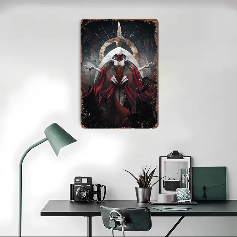 Elesh Norn V2 ملصق معدني علامات القصدير جدار الفن الديكور ديكورات غرفة النوم علامة معدنية مخصصة للديكور المنزل ديكور الرجعية