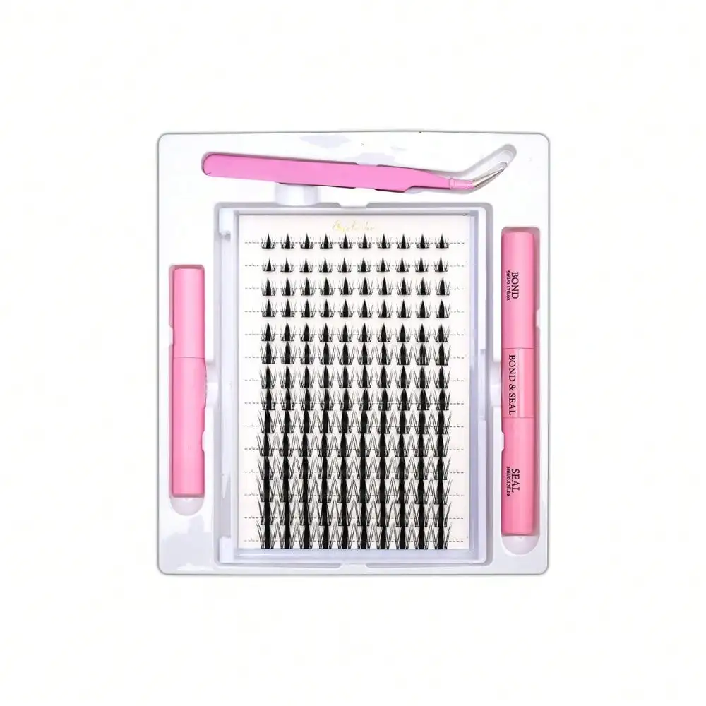 DIY Eyelash Extension Kit, D Curl Natural Individual Cluster Lashes 30D 40D 50D 60D 9-13mm with Sealant & Remover, Reusable Eye Makeup Lashes for Party Date Stage, Perfect Christmas Gift for Women Girls