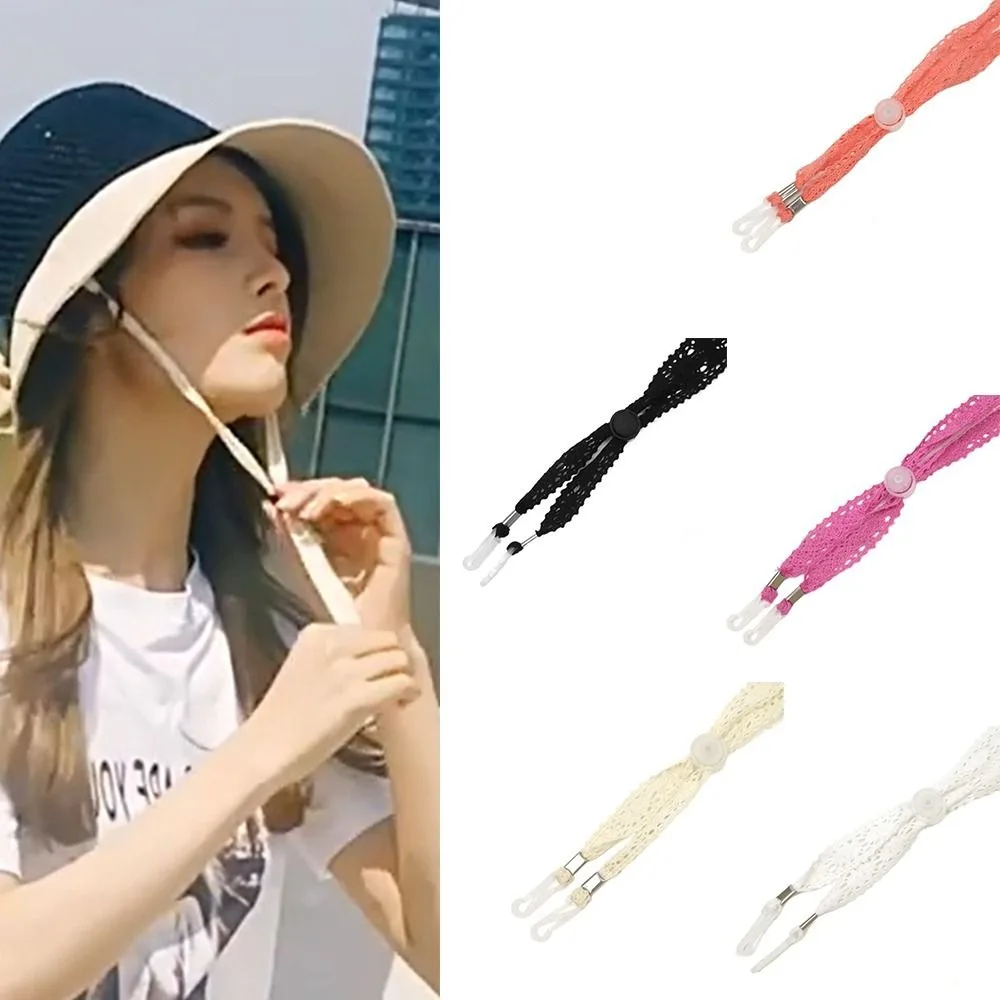 

Fashion Anti-drop Windproof Hat Strap Adjustable Lace Hat Chin Cord Straps Unisex Removable Hat Windproof Rope Women