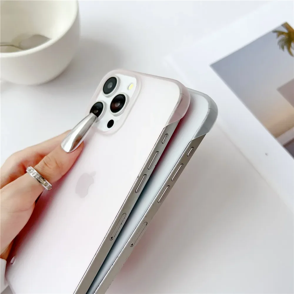 HOCE Clear Frameless Matte Phone Cases For iPhone 16 15 14 13 12 11 Pro Max 16 Plus Case Ultra Thin Frosted Hard PC Back Cover