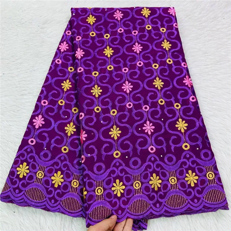 

5 yard high quality Dry lace fabric heavy beaded Embroidery African 100% cotton Swiss voile lace popular Dubai style 29L281405