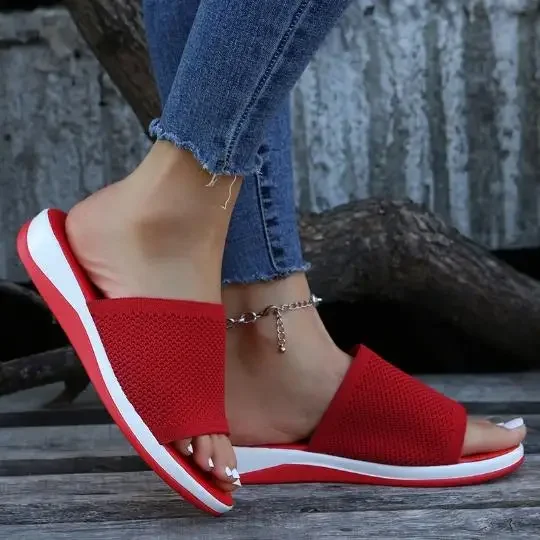 Shoes for Women Sandals Women Elastic Force Summer Shoes Women Flat Sandals Casual Indoor Outdoor Slippers Beach Zapatos Mujer