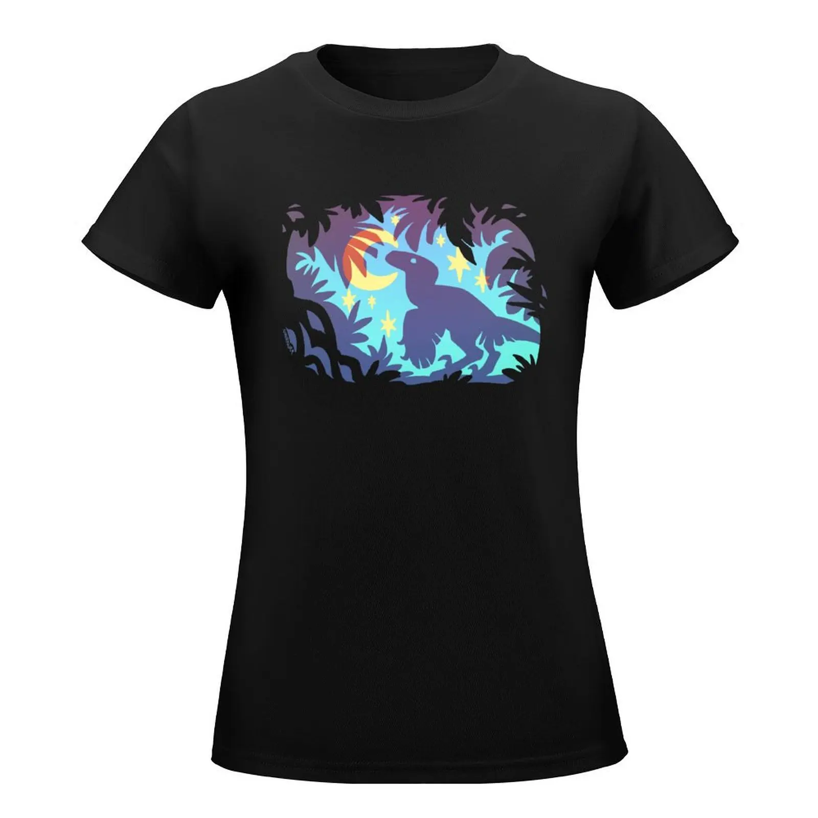 Stargazing Dino (Blue Variant) T-Shirt new edition customs Aesthetic clothing t-shirt dress for Women graphic