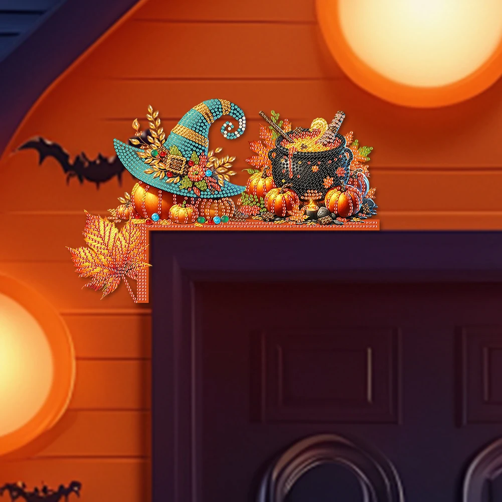 

Осенний тыквенный алмазный художественный дверной знак под прямым углом для внутренней и наружной стены