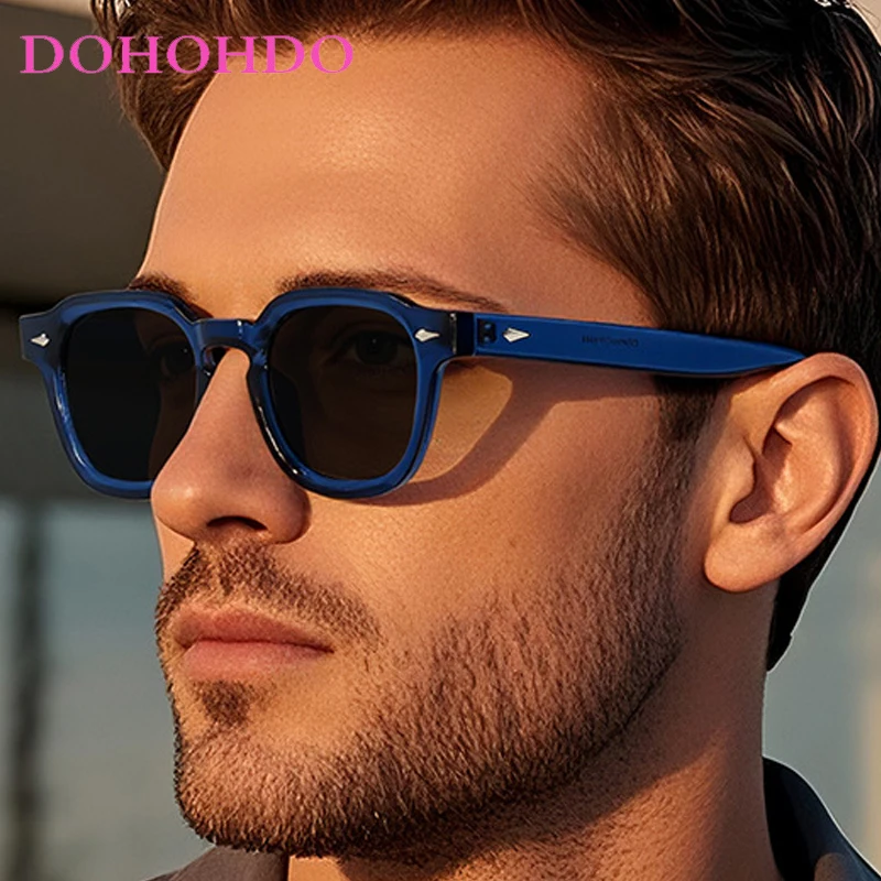 

Vintage Luxury Designer Sunglass Male Classic Rivets Decorate Square Frame Women Sunglasses Summer Traveling Drive Eyewear UV400