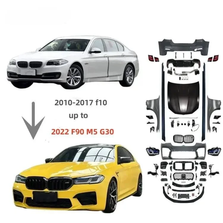 F10 M tech MT Style body kit For 5 series F10 F18 Front rear Car bumpers side skirts M sports cars bodykit