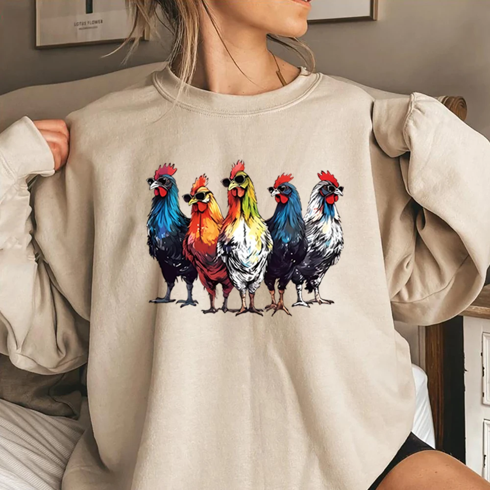 

Funny Chickens Sweatshirt Farm Hoodie Animal Lover Shirt Cute Farmer Outfit Country Jumnper Chicken Mom Retro Easter Sweatshirts