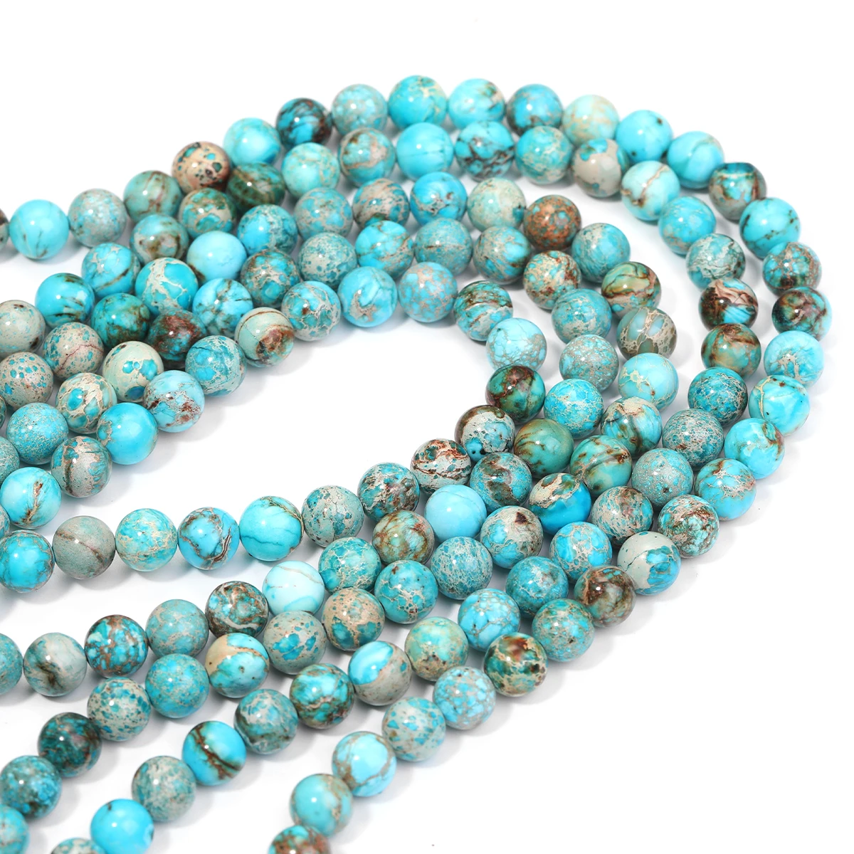 8 مللي متر بحيرة الطبيعية الأزرق الإمبراطوري جاسبر الخرز الرواسب جاسبرز الفيروز الخرز لصنع المجوهرات DIY بها بنفسك الخصر ملحقات السلسلة #6