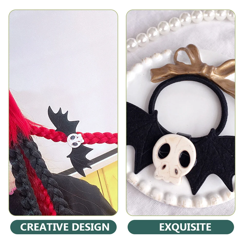

4Pcs Cute Bat Hair Scrunchies for Girls Elastic Hair Ties Styling Rope Bands Holiday Party Accessories Gift