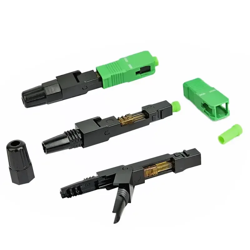 SC/APC Square head Fiber Optic Connector UPC Single Mode Component Fiber Optic Quick Connector SC Embedded Fiber Optic Connector