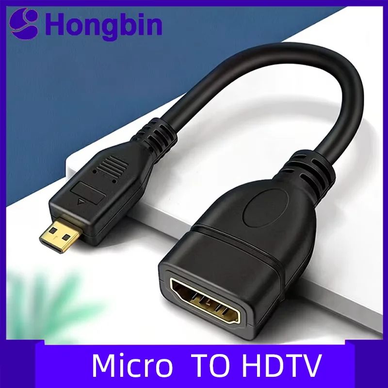 15cm up down Right Left Angled HDMI-Compatible Cable Micro HD Male to HD Female Adapter Connector for HDTV