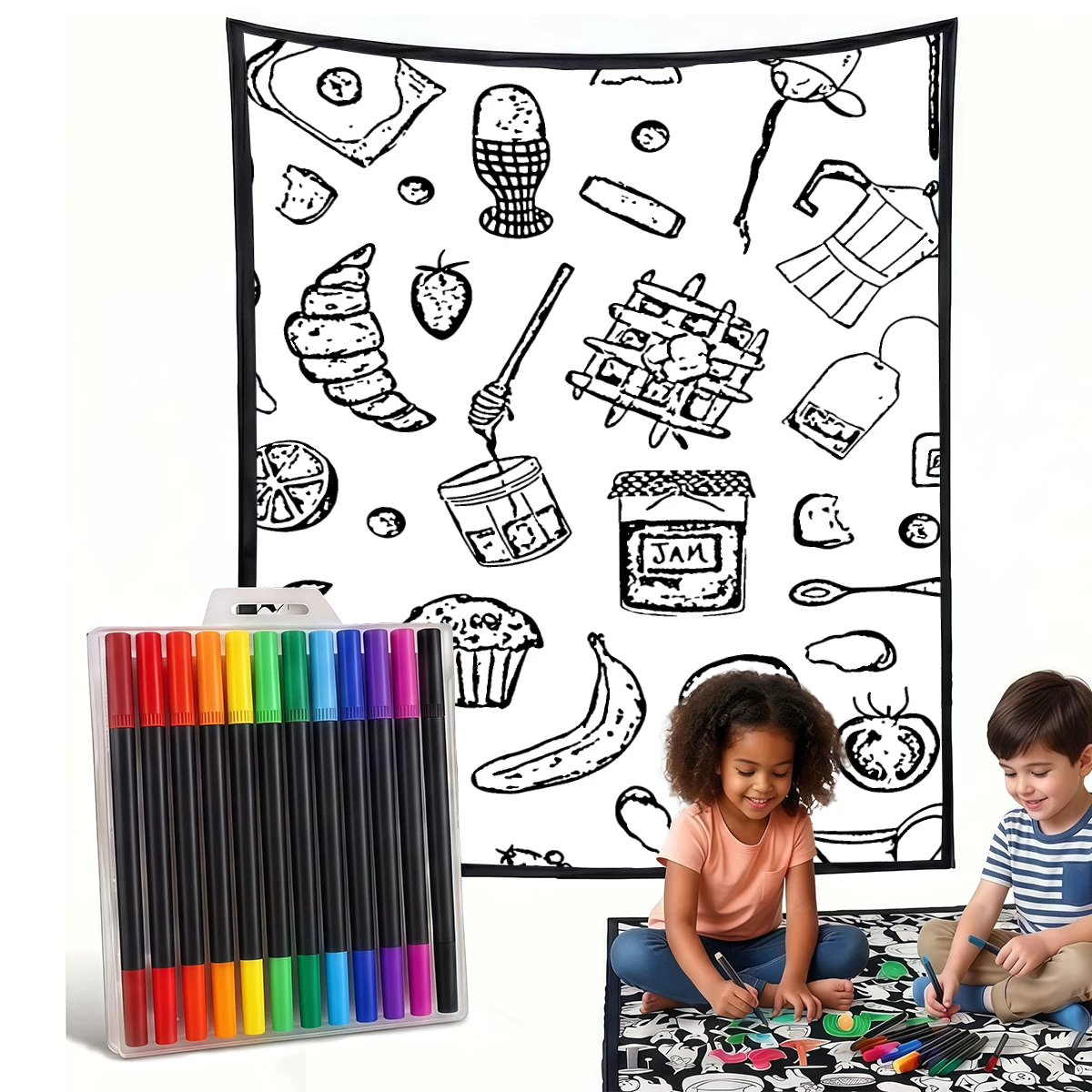Home Textiles & Decorations - SUNDAY BREAKFAST DIY Cozy Coloring Blankets