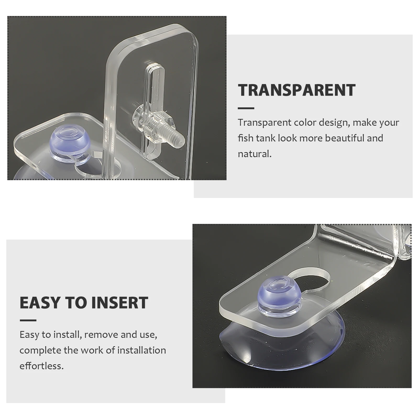 

4 set Partition Clips Aquarium Suction Cups For Acrylic Transparent Isolation Board Fish Tank Separating Divider Aquarium