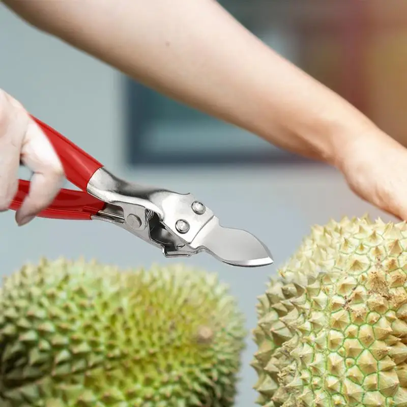 Durian Opener Tool Stainless Steel Durian Peel Breaking Tool Automatic Rebound Non-slip Handle Portable Durian Separator Clamp