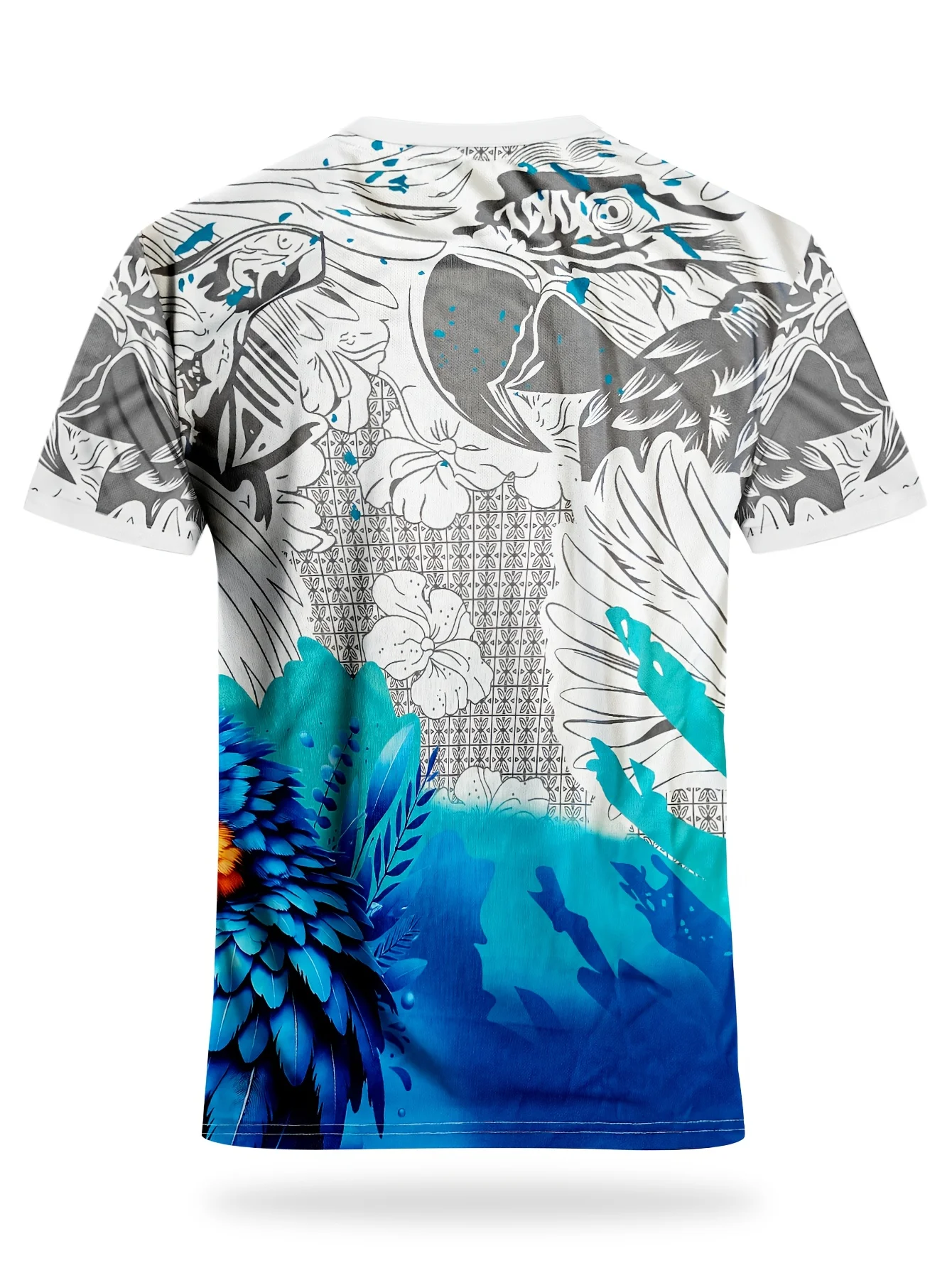 Brazil national team fan art pattern men's T-shirt, macaw football team jersey,outdoor sports and fitness,casual and fashionable