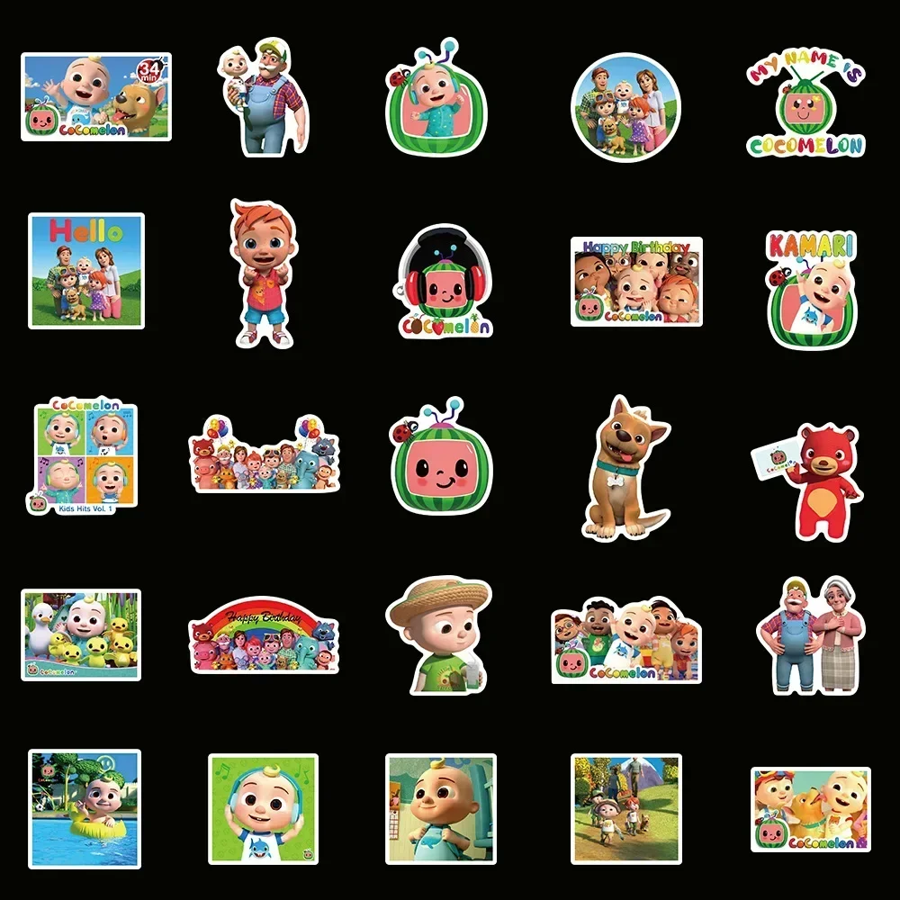 100PCS Cartoon Cocomelonly Children\'s Reward Hand Account Luggage Skateboard DIY Stickers