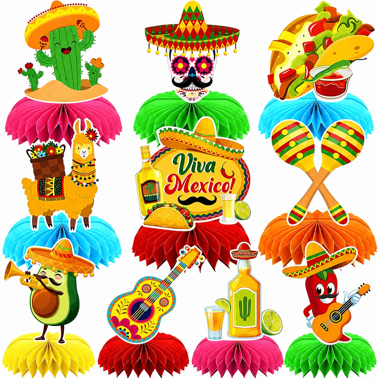 Set de Decoraciones para Fiesta del Cinco de Mayo, Artículos para Fiesta Mexicana, Pancarta, Globos, Adornos para Pastel, Accesorios para Fotomatón, para Cumpleaños y Carnaval
