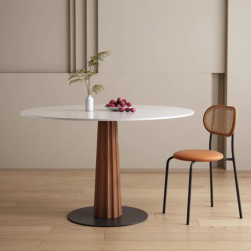 

Минималистичный дизайнерский Круглый Многофункциональный обеденный стол для чтения, деревянный пол, Обеденная Мебель