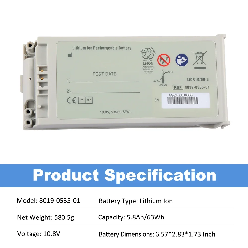 ETESBAY 8019-0535-01 Zoll SurePower Battery Pack 10.8V 63Wh For Defibrillator R E Series Replacement