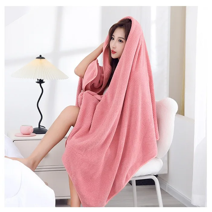 

Extra Large Coral Fleece Bath Towel 90x180 Thick Soft Absorbent Shower Wrap For Adults Home Use