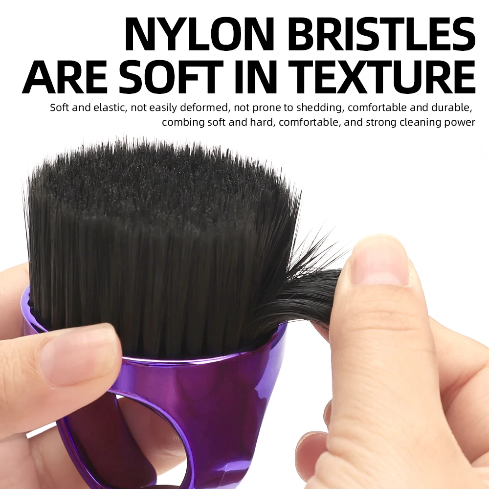 Plumeau de cou de barbier, tondeuse à cheveux, nettoyeur de poussière, brosse, outil de coiffure de Salon avec poils en Nylon, outils de coiffure polychromes