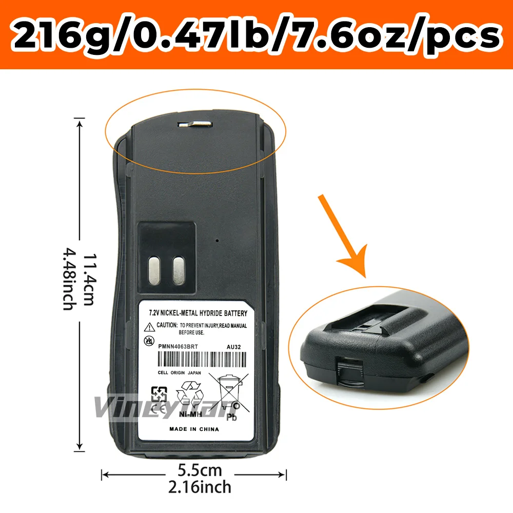 PMNN4063 PMNN4046 ni-mh استبدال البطارية لموتورولا P020 P030 CP125 VL130 PRO2150 GP2000 AXU4100 AXV5100 GP2100 P2150 BC120