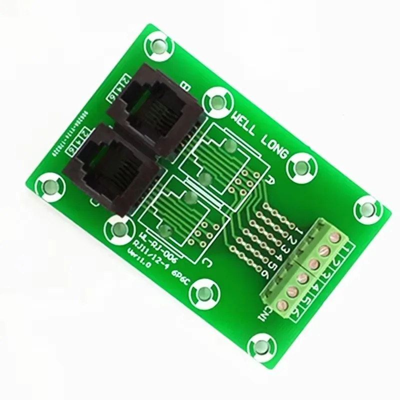 

RJ11/RJ12 6P6C Jack 2-Way Buss Breakout Board, Terminal Block, Connector
