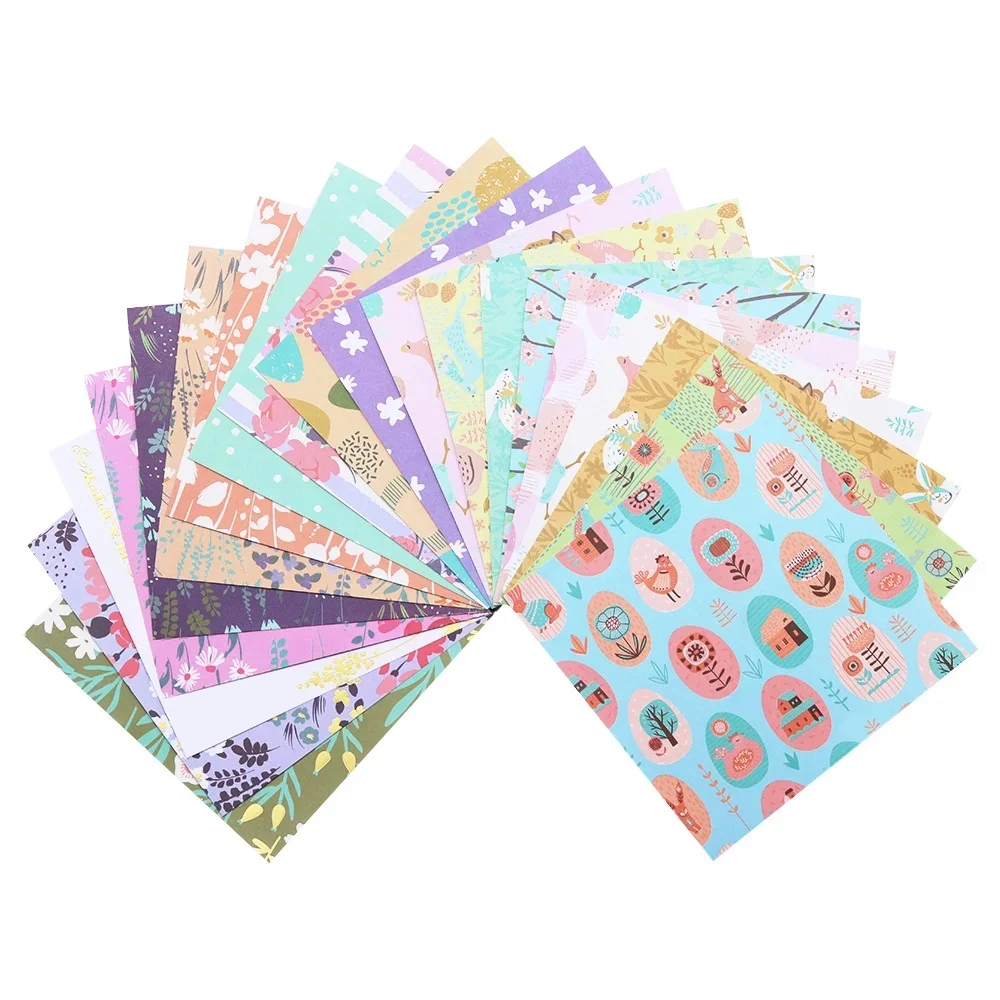 Creative Path 6x6 Zoll Journaling-Hintergrundpapierbögen Quadratisches Origami-Papier 15x15cm Blumenmuster Scrapbook Dekoratives Papier – Detail 29