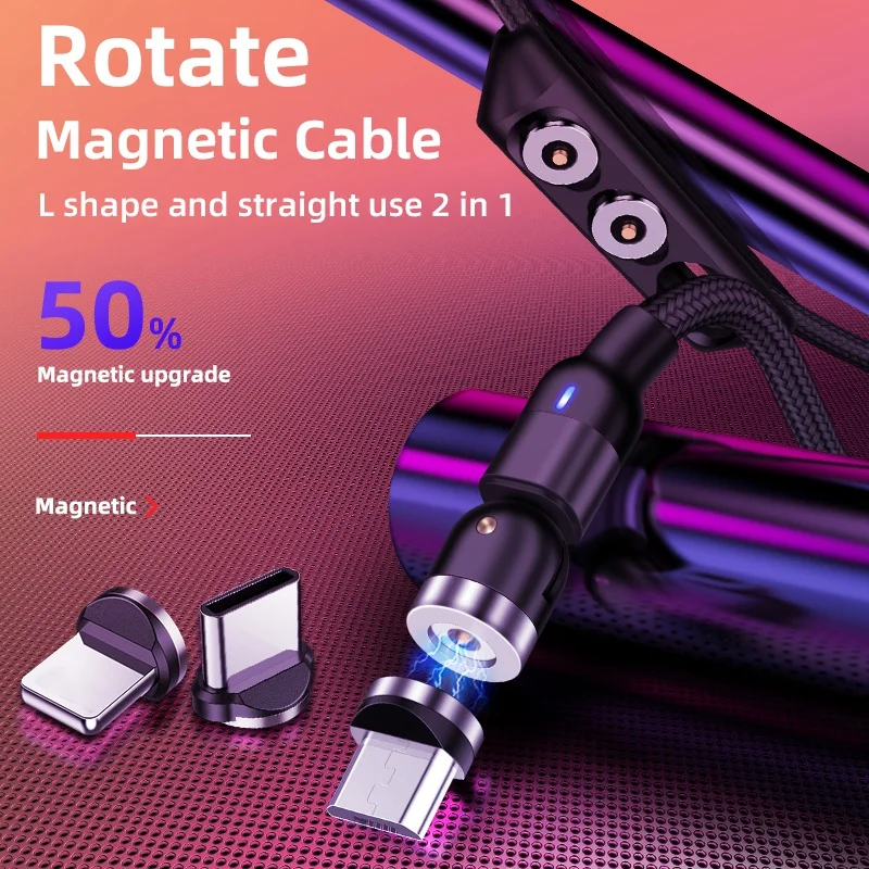 Cargador magnético para teléfono, Cable micro-usb tipo C de carga rápida para iPhone 12, 11 Pro, X Max, 7, 8 Plus, Xiaomi, 540