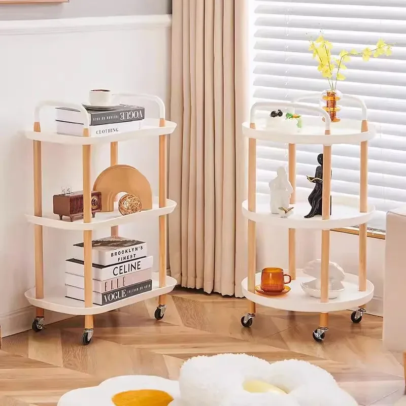 

Kitchen multi-tier movable handcart storage rack, ple floor-standing type, suitable for bedroom, living room, and dormitory
