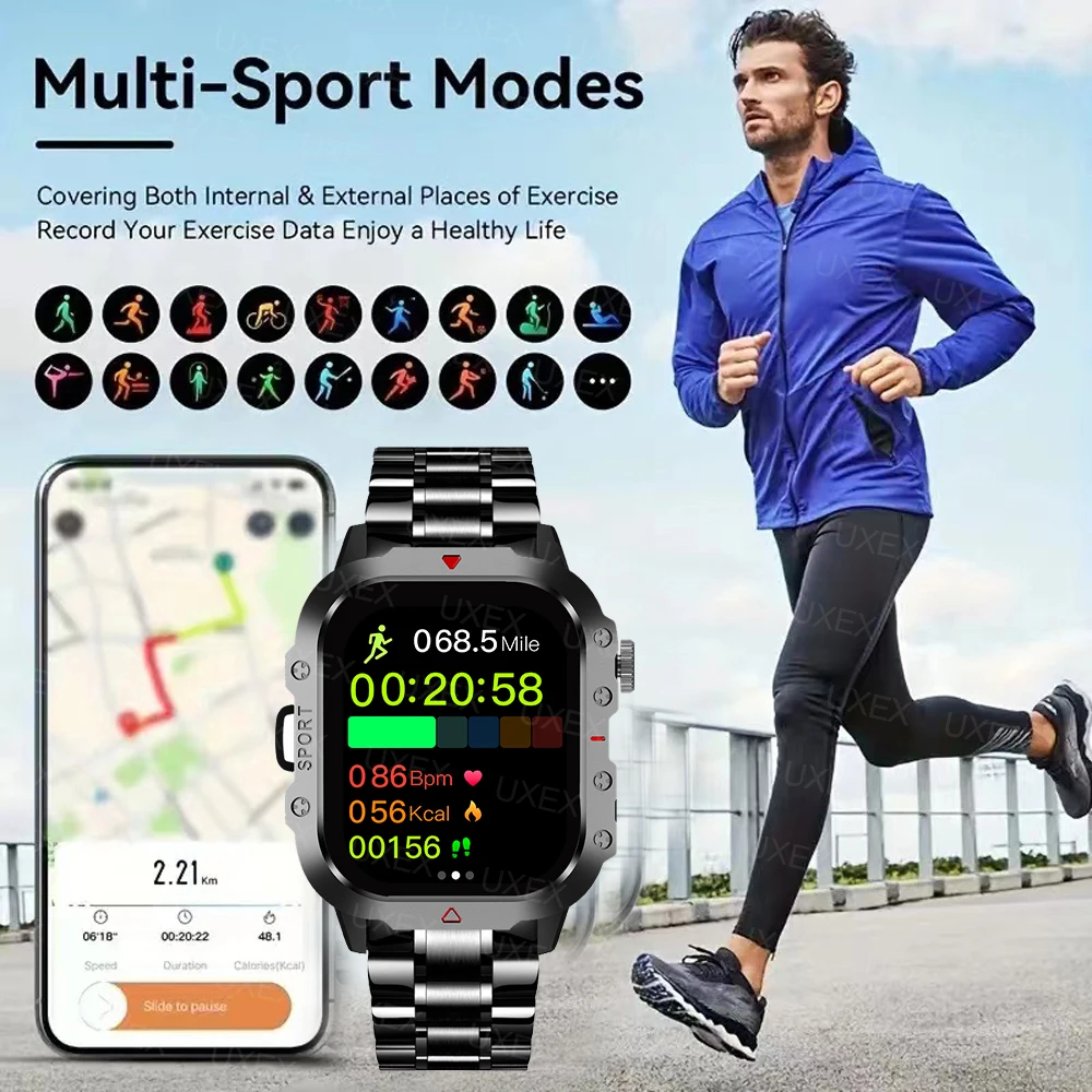 Sports Outdoor Smart Watch 2.01 inch HD Screen Holiday Gifts Bluetooth Talking Smart Watch For Men Women LED Flashlight New 2026