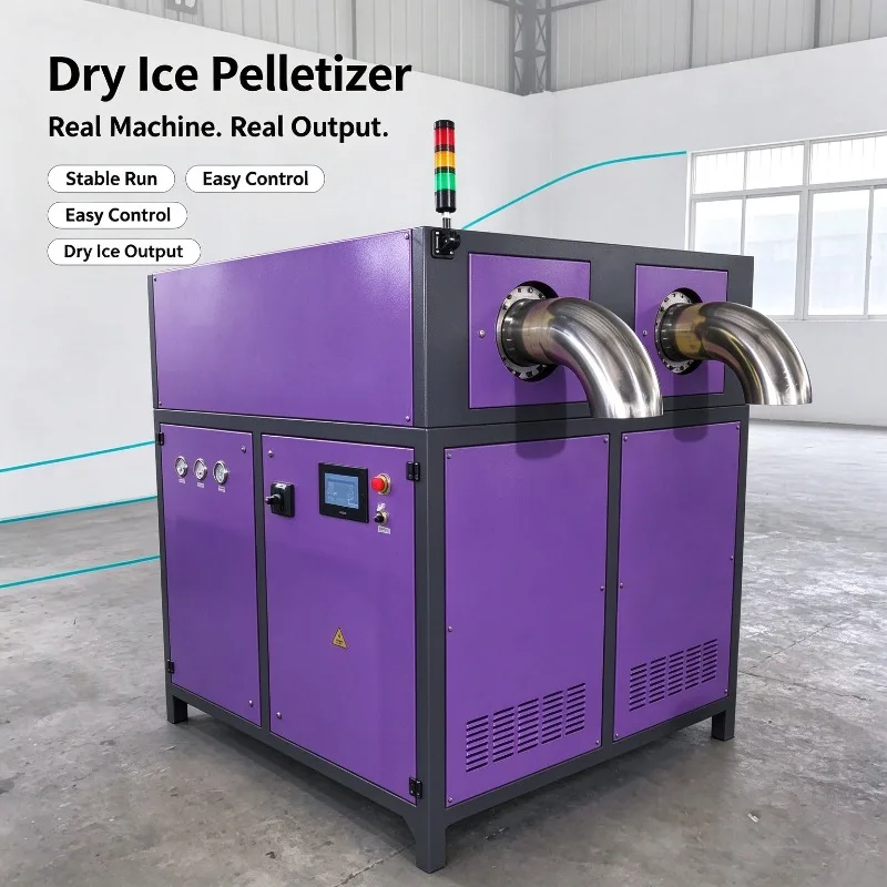 Industrial Dry Ice Pelletizer Extruder Machine Automatic Solid CO2 Granulator Maker 3mm For Blasting Cleaning Food Grade Use
