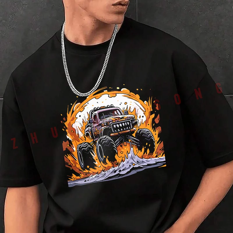 

Мужская футболка с принтом Monster Truck Motobike Design, модная повседневная футболка в уличном стиле, подходит для путешествий и занятий спортом, футболка