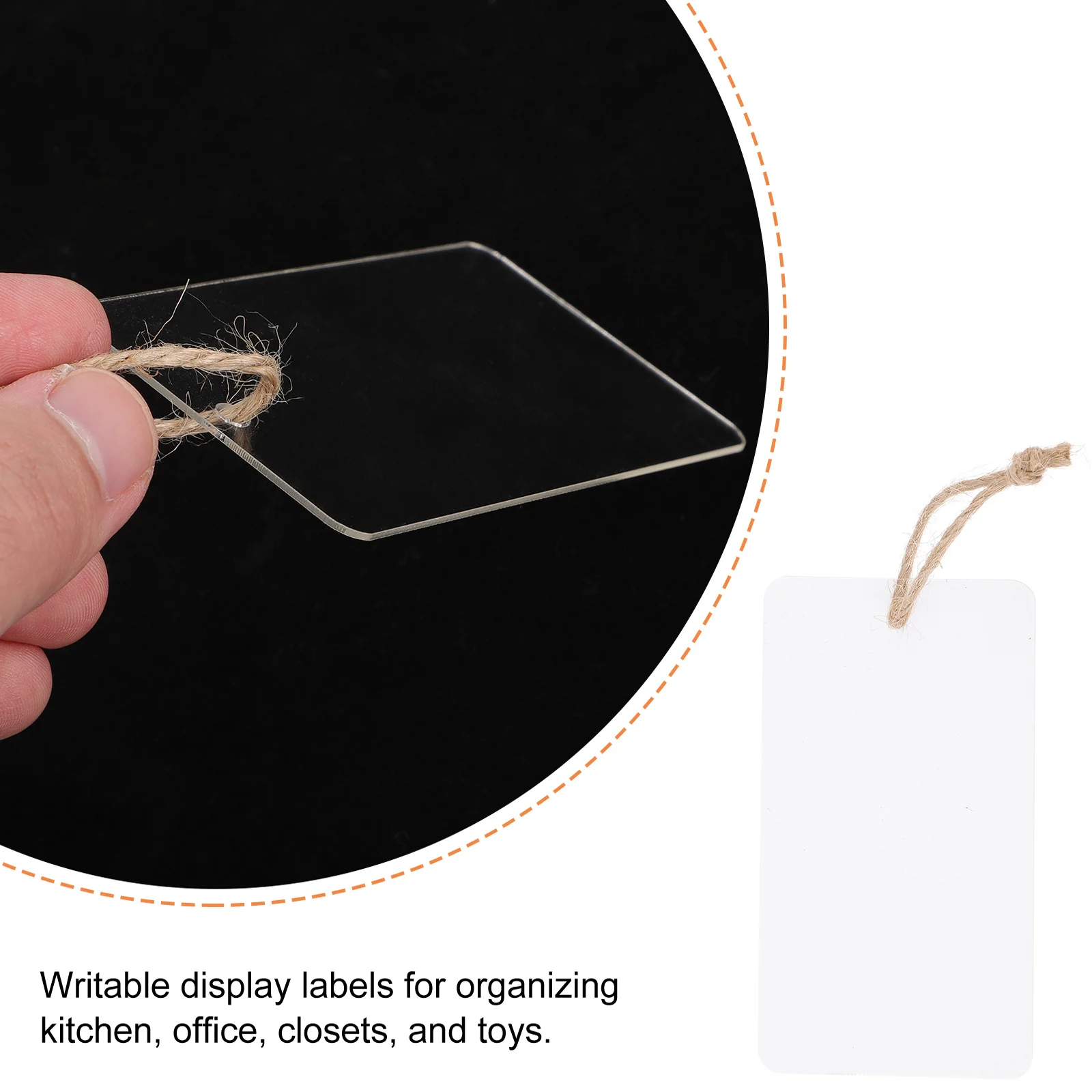 

16Pcs Basket Labels Acrylic Organizer Hanging Tags Blank Basket Tags for Kitchen Storage Bin Labels Home Edit